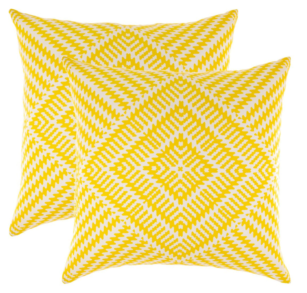 TreeWool Dekorativer Kissenbezug (60 x 60 cm, Gelb) Kaleidoskop Design 100% Baumwolle (2er Pack) 60