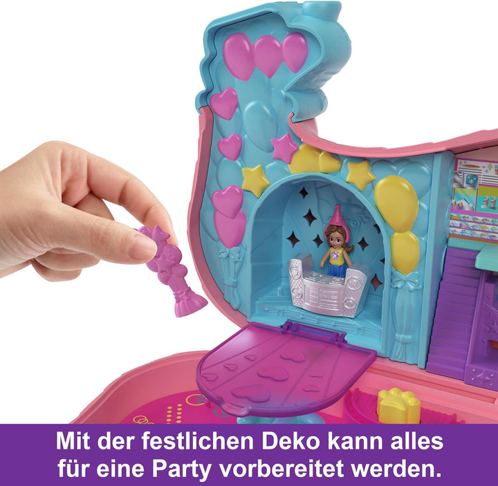 POLLY POCKET Hündchenparty - Rollschuh-Geburtstagsparty, 2 Puppen, 26 Zubehörteile, DJ-Pult, Rollsch