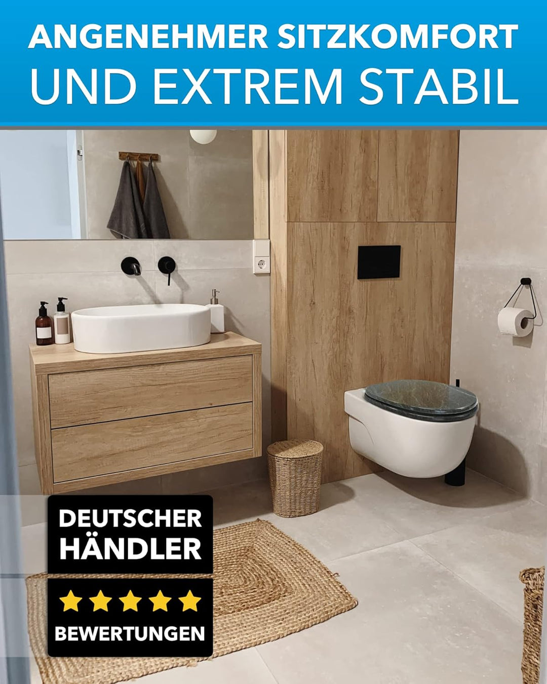 Xonic Design WC-Sitz - Premium Klo-Deckel - Toilettensitz mit Absenkautomatik - hochwertige Klobrill