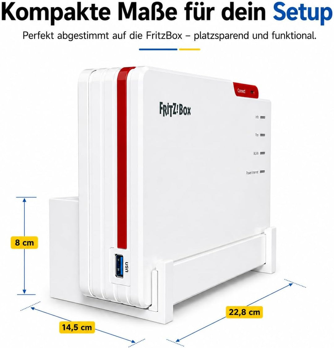 OSAZEE Wandhalterung für AVM FritzBox 5690 Pro – 9 cm Wandabstand für optimale Kabelführung – Überko