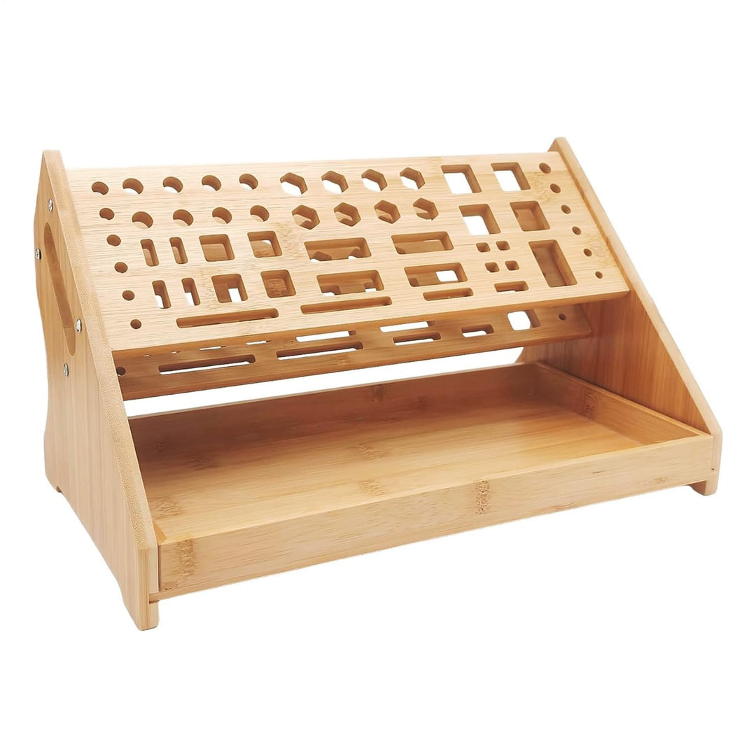 Zangenorganizer,53-Loch Holz Aufbewahrungsregal mit Tablett | Werkbank Organizer - Für Hobby Basteln