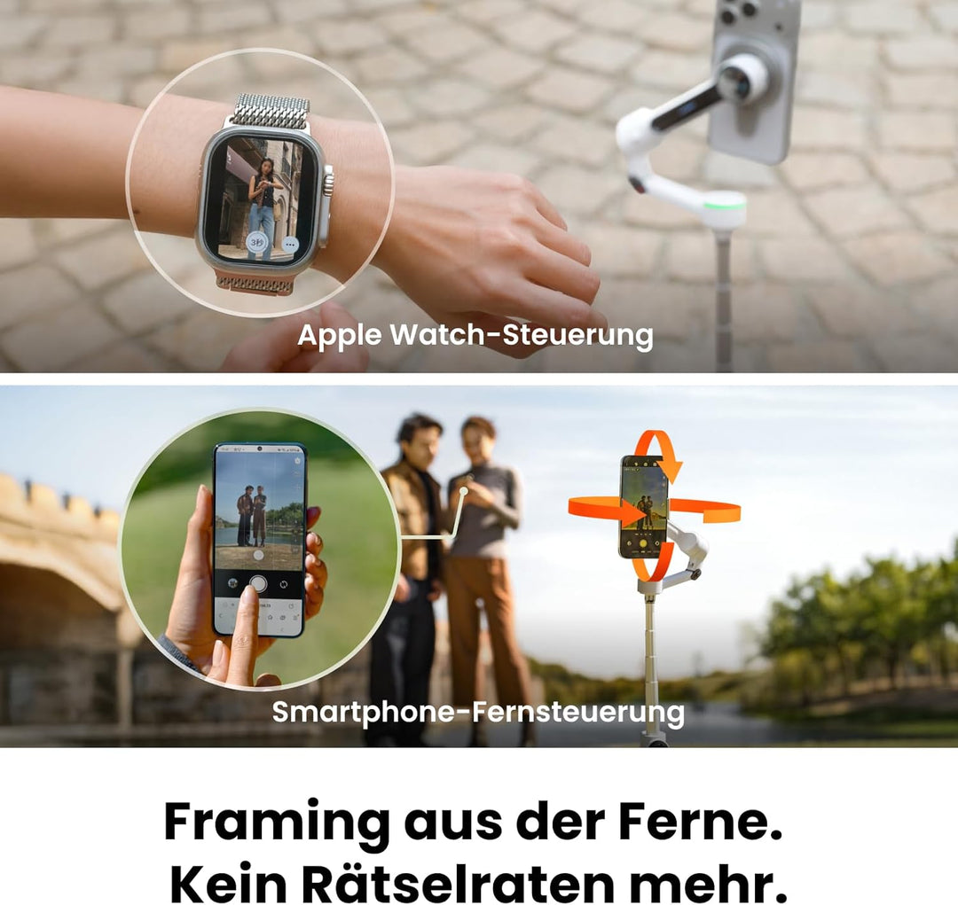 Insta360 Flow 2 Pro Creator-Bundle Weiss – Erster KI-Smartphone-Gimbal mit Apple DockKit, innovative