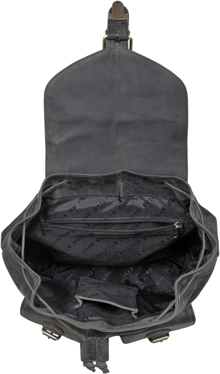 STILORD 'Ezra' Tagesrucksack Leder Daypack Gross Vintage Backpack ideal als Laptoprucksack 13,3 Zoll