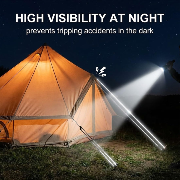 4er-Set verstellbare reflektierende Spannseile 4 m Seil 4 mm für Sonnensegel Befestigung Camping Zel