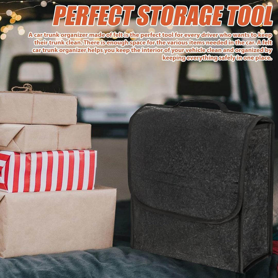Kofferraumtasche Auto Organizer Toolbag: 30x17x29 cm Kofferraum Organizer aus Filz mit Tragegriff, A