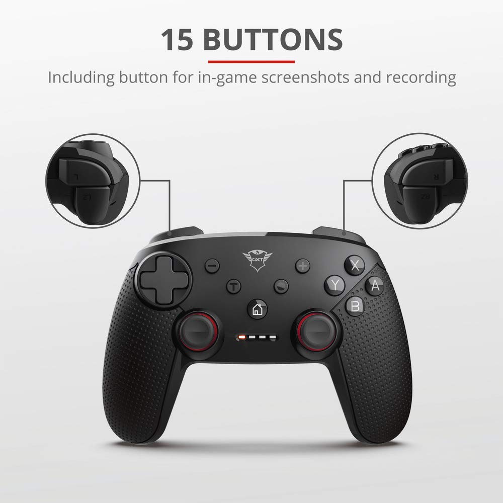 Trust Gaming GXT 1230 Muta PC &amp; Nintendo Switch Controller Kabellos, Aufladbare Batterie, Bluetooth/