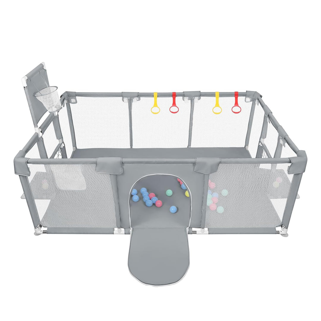 Laufstall Baby,Laufstall baby faltbar für Babys mit weichem,Baby Laufstalls mit Reissverschlusstür,K