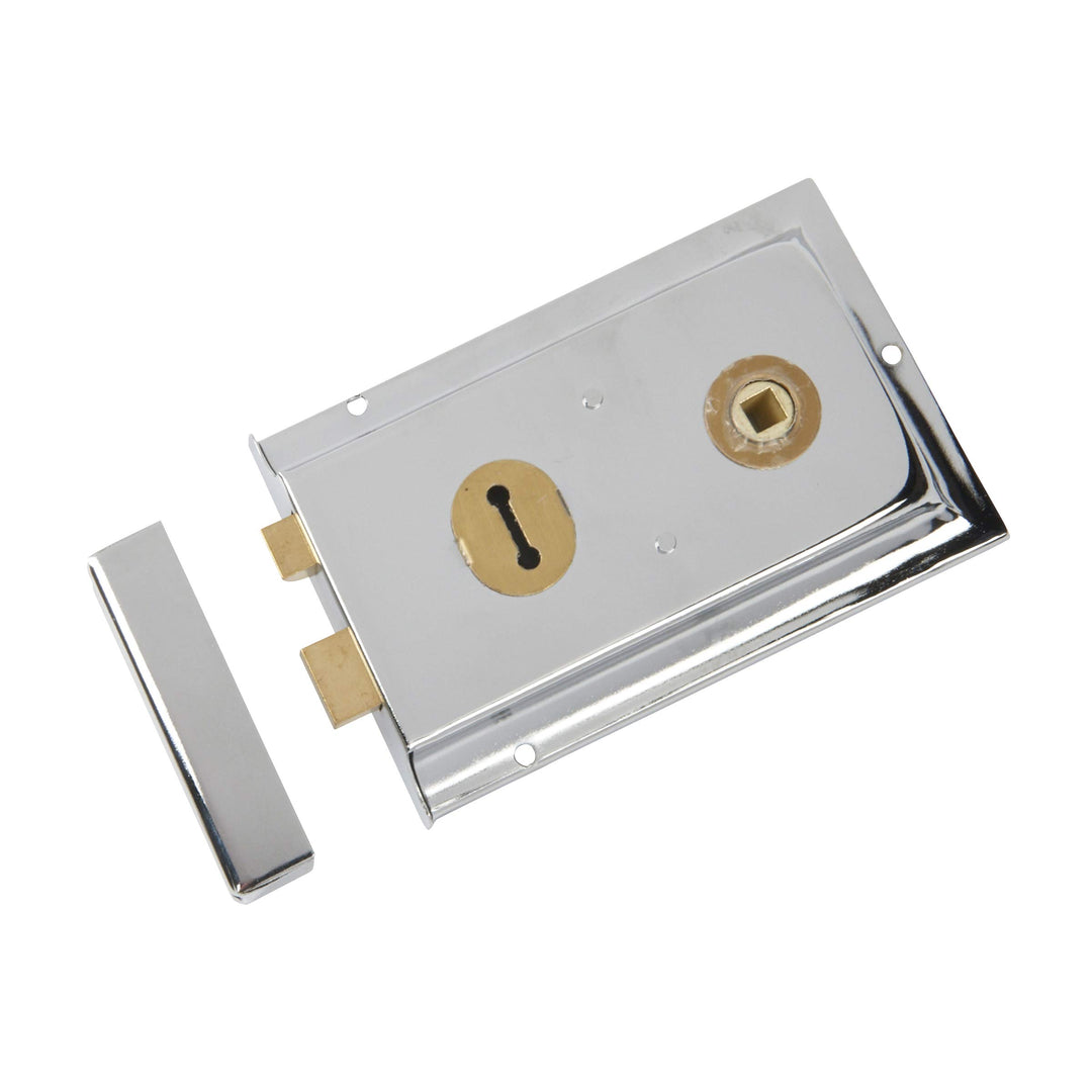 Yale YALP334CH Rim Sashlock, geeignet für Innentüren, Schuppen und Tore, Chrome, 156 x 104 mm (6 x 4