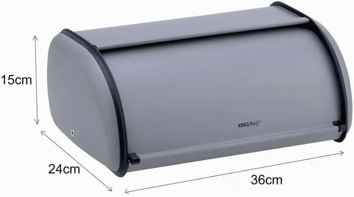 KING HOFF Brotkasten Brotbox Brotbehälter Brotdose (Grau, Kleine 36cm x 24cm x 15cm.) Grau Kleine 36