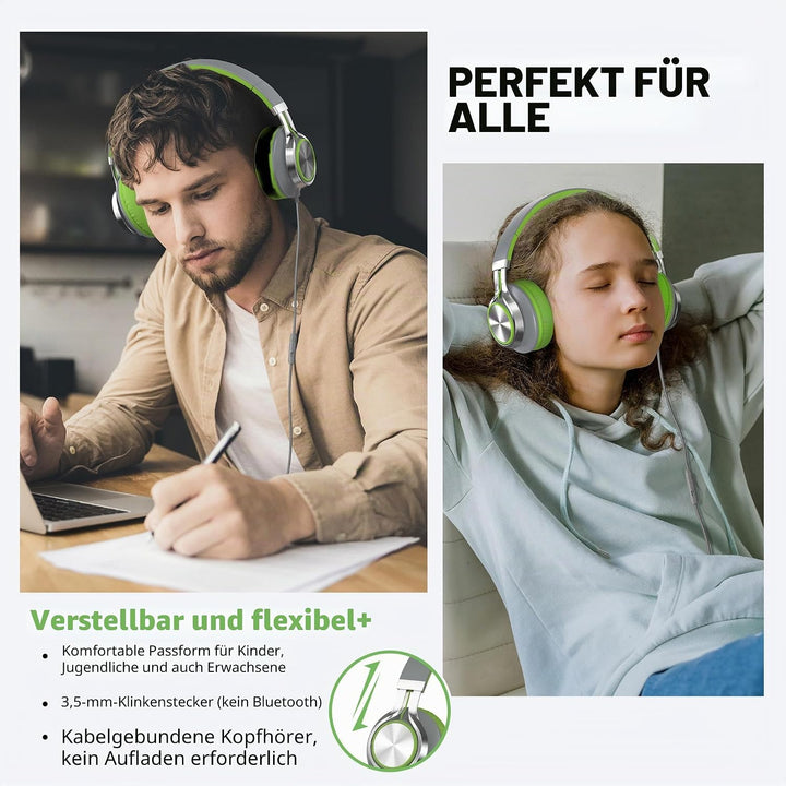 AILIHEN C8 Kopfhörer mit Kabel Mikrofon und Lautstärkeregler Faltbar 3,5mm Headsets On-Ear für Smart