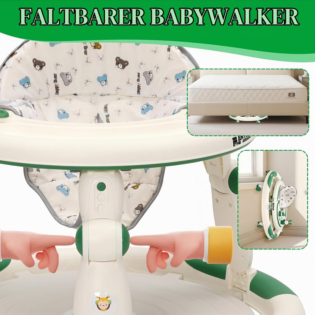 3in1 Lauflernhilfe Babywalker Baby jumper Lauflernwagen mit Sonnenblende,360°-Lautlosrädern,Spielcen