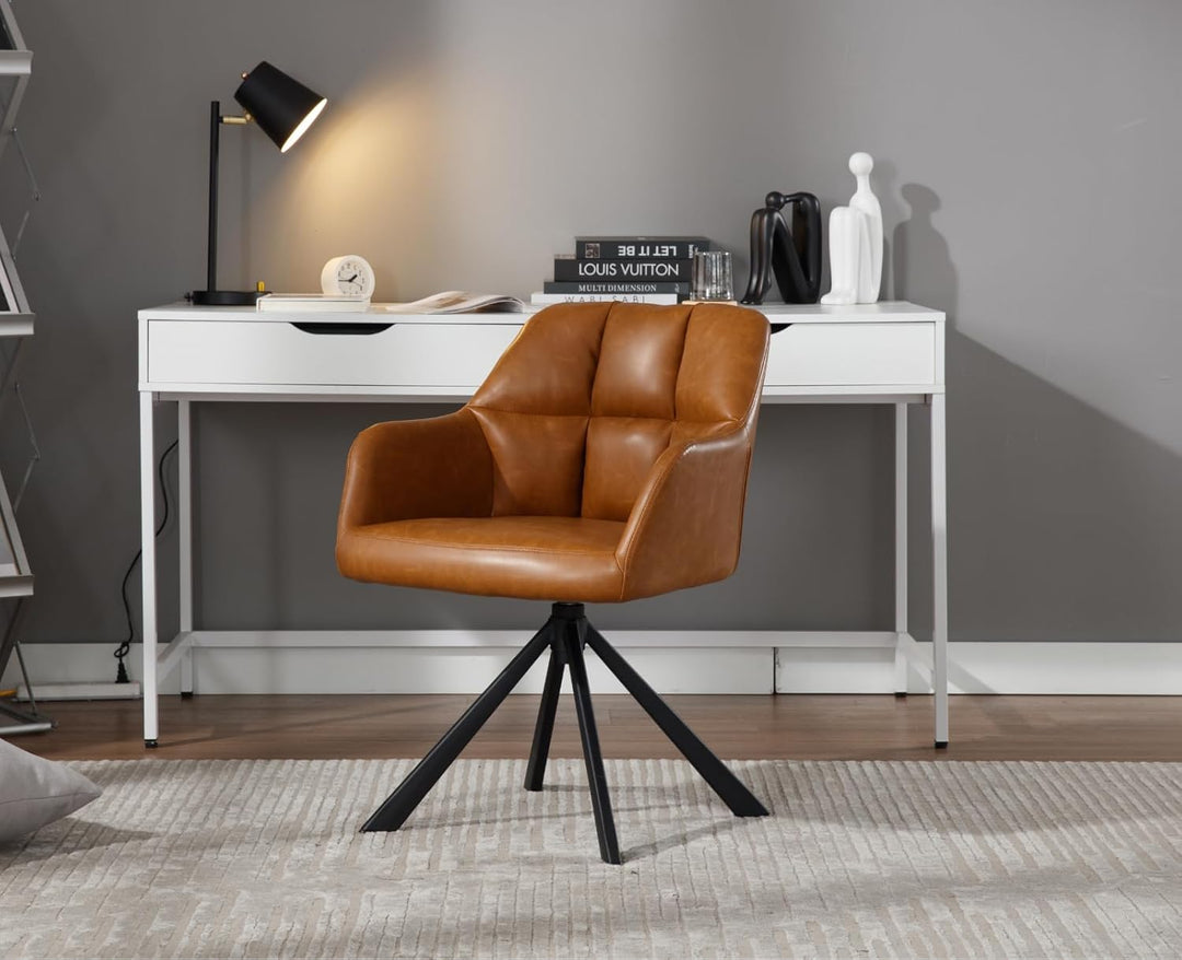 chairus Schreibtischstuhl PU Leder Bürostuhl 360° Drehbar Schreibtischstuhl Sessel für Arbeitszimmer