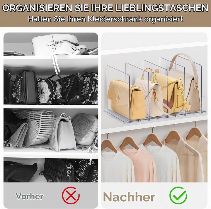 DoubleCare 5 StüCk Regaltrenner, Verstellbare Taschenteiler, Transparent Regalteiler Aus Acryl, Durc