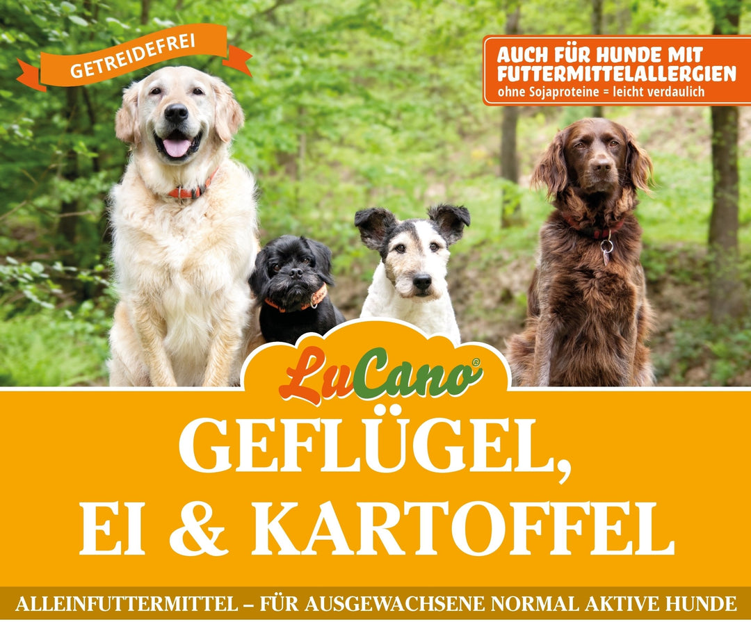 LuCano 15 kg Geflügel-Ei-Kartoffel | getreidefreies Hunde Trockenfutter | Hundefutter ohne Getreide