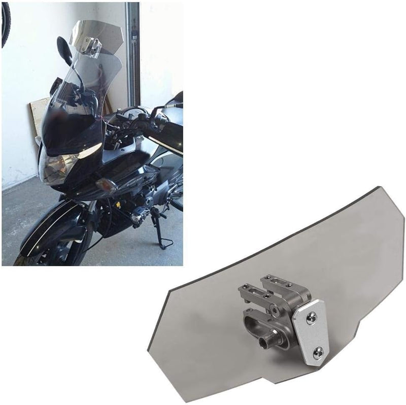 KSTE Universal-Airflow Adjustable Motorrad Windschutzscheibe Windschutzscheibe Windschott (Schwarz)