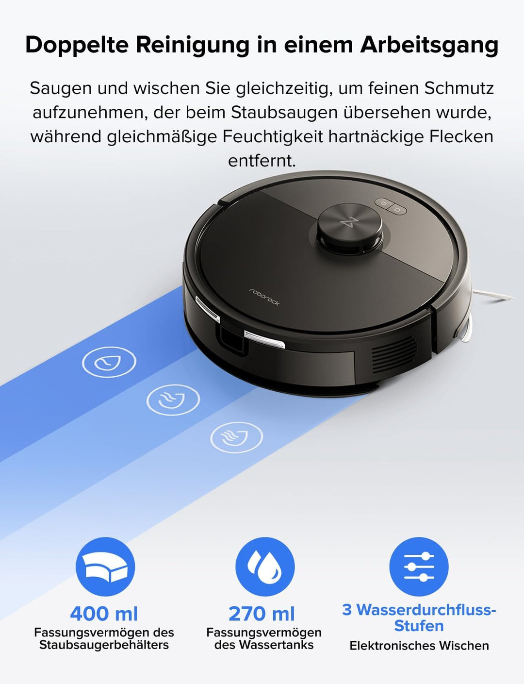 roborock Q7 L5 Saugroboter, Dual Anti-Tangle System, 8.000 Pa HyperForce Saugkraft, Präzise Navigati