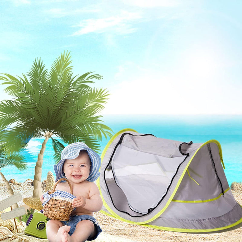 Baby Strand Pop Up Zelt, UPF 50+ Sonnenschutz Babyzelt mit Pool, Baby Pool Zelt mit Moskitonetz, Son