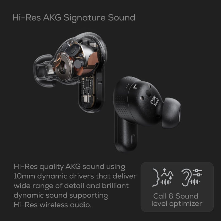 AKG N5 Hybrid TWS Headset – Kabelloser kristallklarer Sound, True Adaptive Noise Cancelling, Zoom-ze