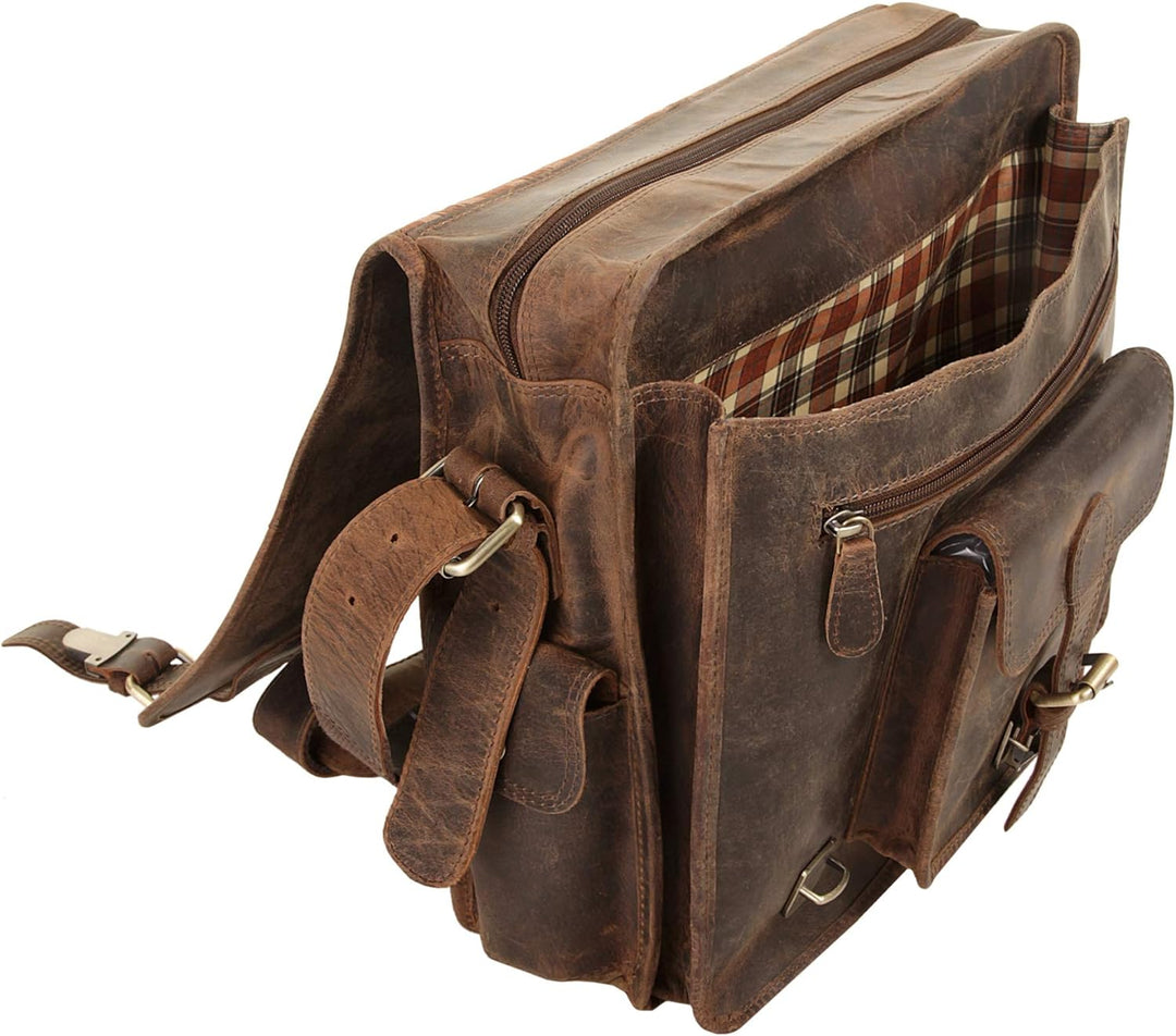 BAGAN Aktentasche echt Leder braun Damen - 020785