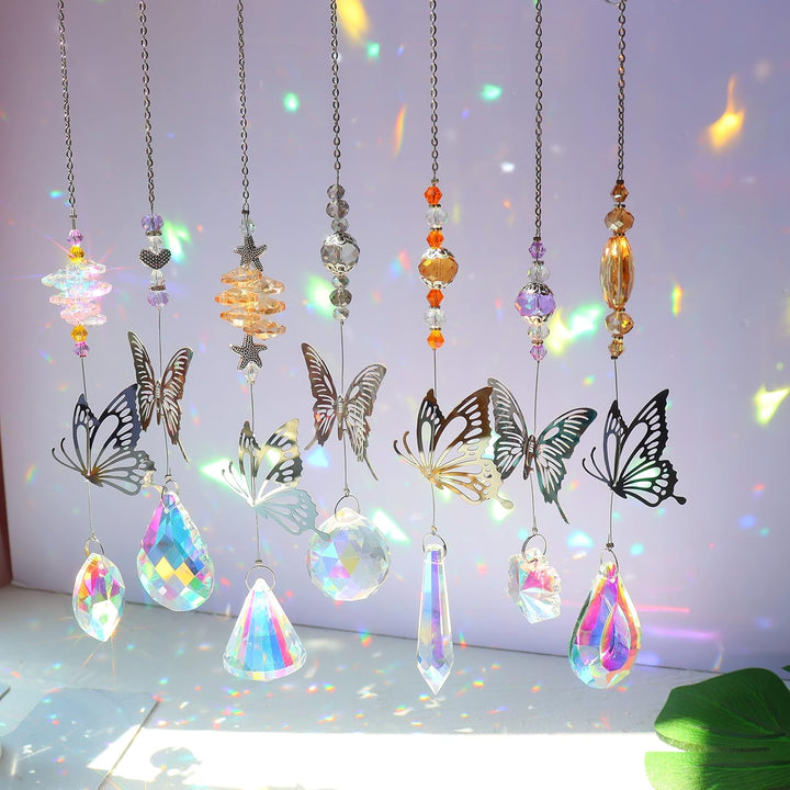 Kristall-Sonnenfänger, Crystal Suncatcher, hängendes Glas, Sonnenfänger, Prismen-Anhänger, Regenboge