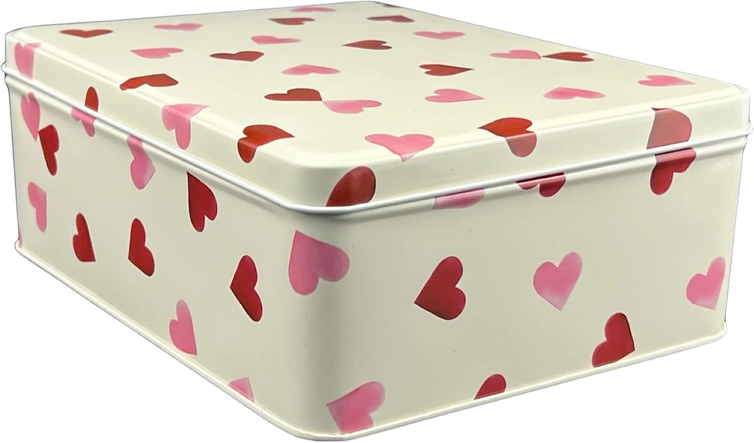 Geschenkdose Design Emma Bridgewater - Liebevoll gestaltete rechteckige Vorratsdose - Motiv Pink Hea
