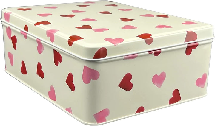 Geschenkdose Design Emma Bridgewater - Liebevoll gestaltete rechteckige Vorratsdose - Motiv Pink Hea