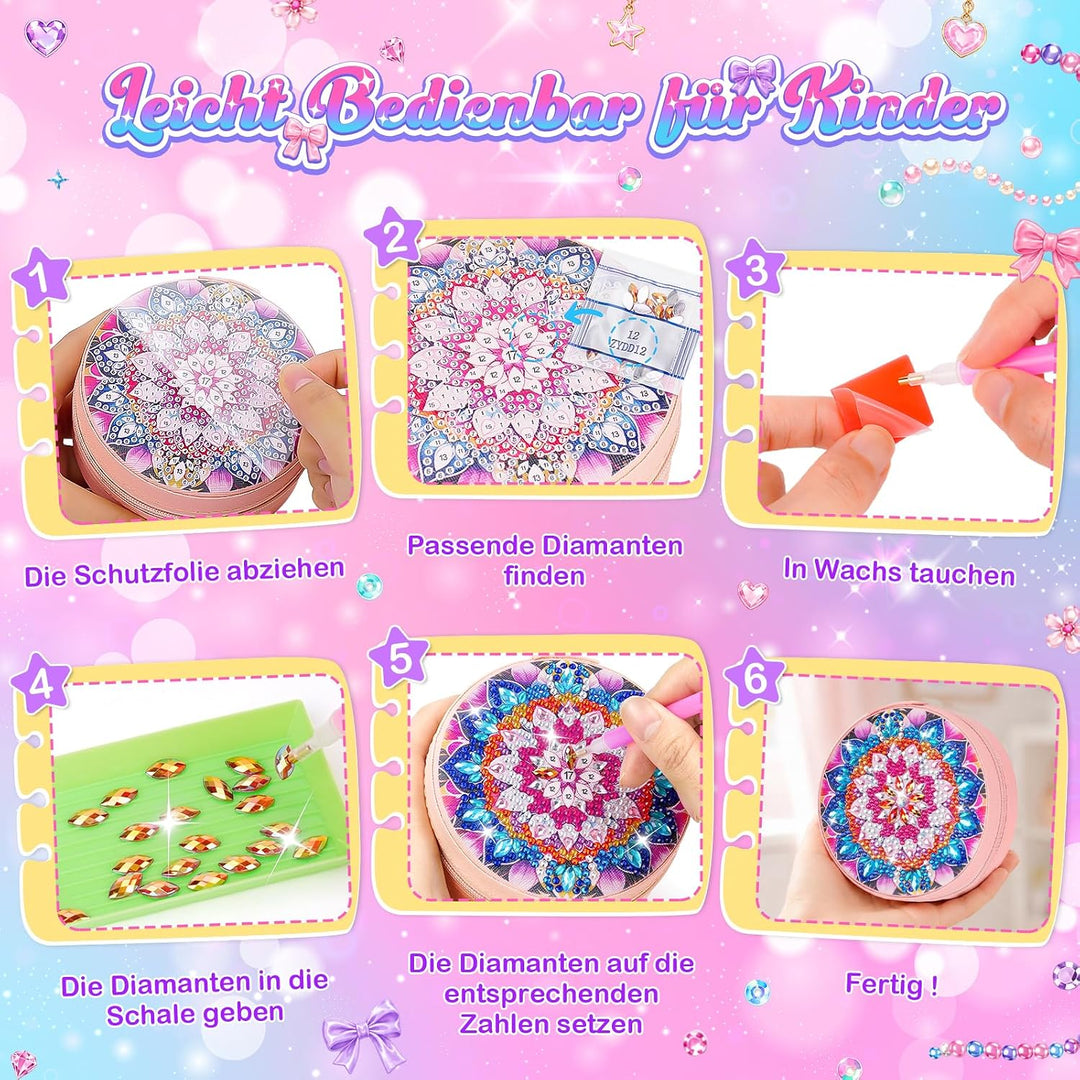 Diamond Painting Kinder Schmuckkästchen Mädchen Basteln Geschenk 8-12 Jahre | Bastelset Geschenk für