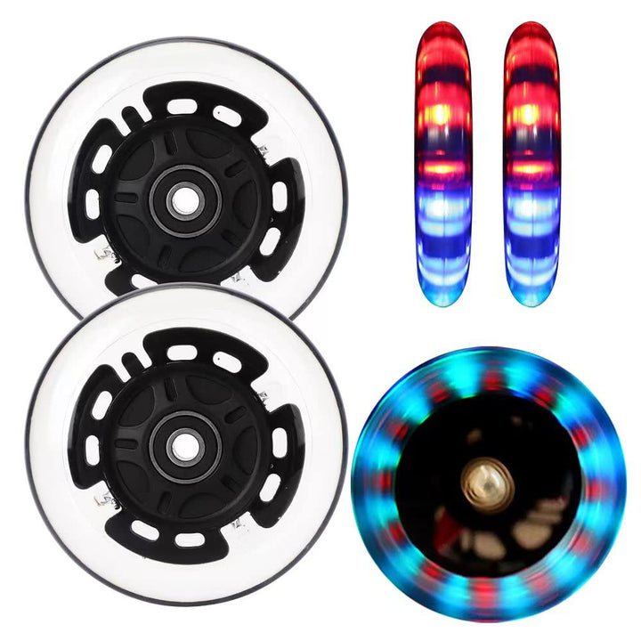 100mm Leuchtende Scooter Räder - 2 Stück 100mm led Scooter Rollen räder mit ABEC-9 Lager - hell leuc