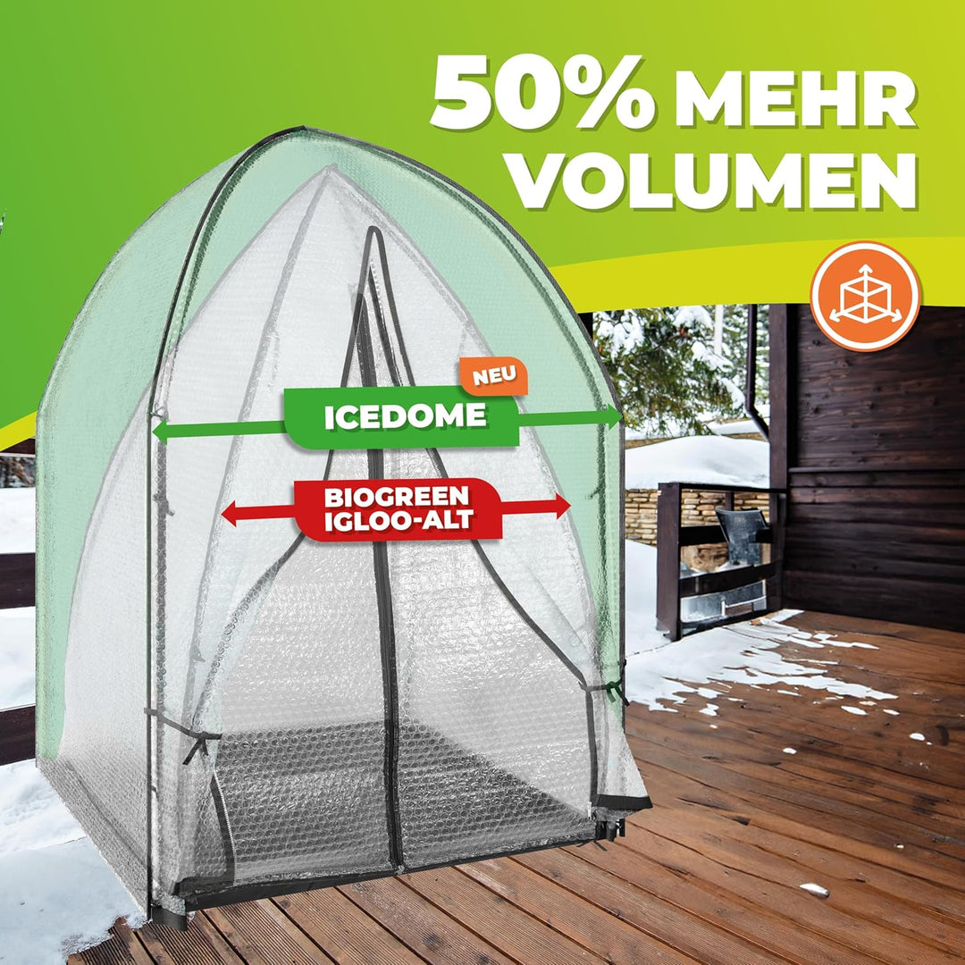 Überwinterungszelt, ICEDOME ThermoPLUS, Winterschutz für Pflanzen, in grün L 120 x B 120 x H 183 cm