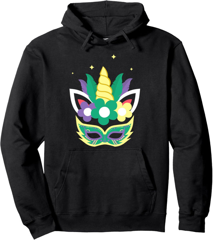 Maske Einhorn Fasching Karneval Hoodie Pullover Hoodie