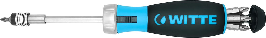 Witte Pro Bitdrive Ratchet Schraubendreher mit Ratsche (mit Bit-Magazin, Torx T10-40, Schnellwechsel