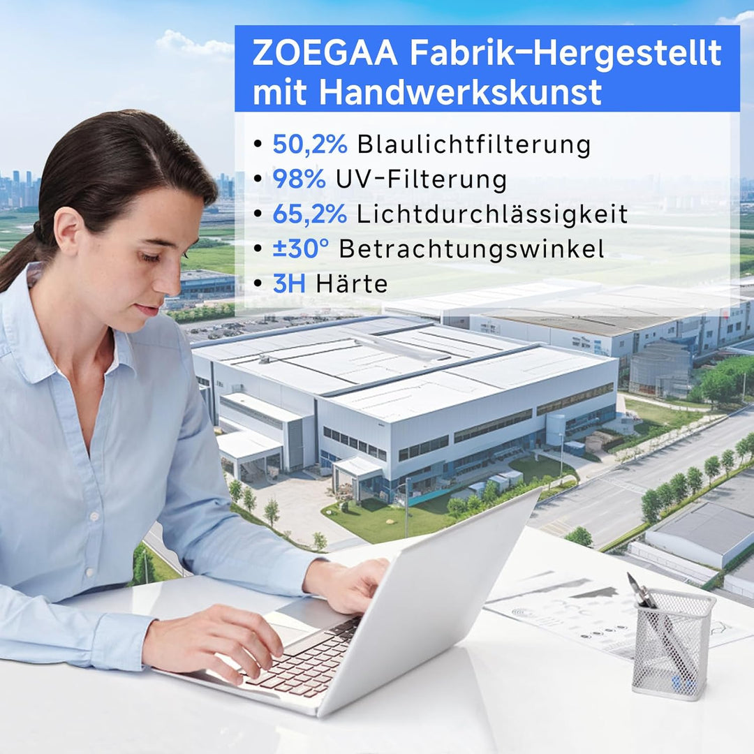 ZOEGAA Sichtschutzfolie Laptop 14 Zoll 16:9,Anti Blaulicht Blendschutz Sichtschutz Laptop 14 Zoll, A