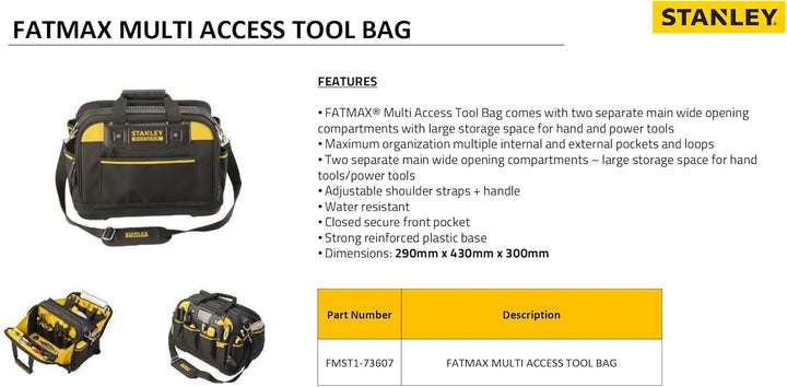Stanley Fatmax Werkzeugtasche FMST1-73607 (mehrzeitig zugängliche Tasche, mit zwei grossen Verstaumö