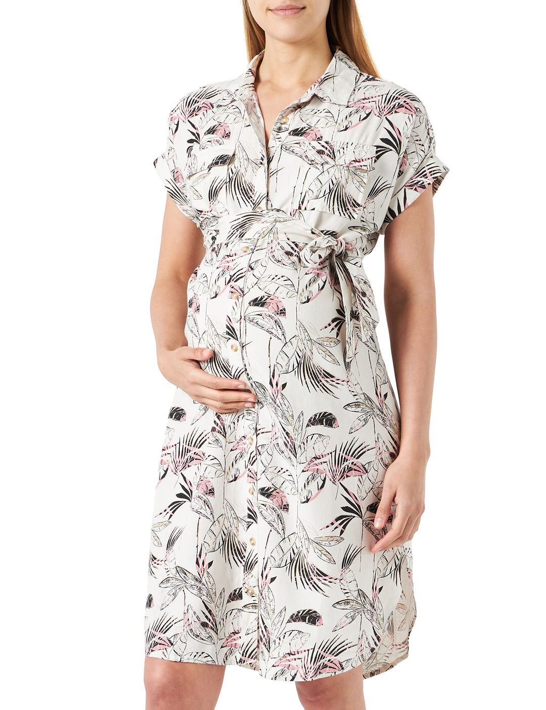 Noppies Damen Dress Colombo Nursing Short Sleeve All Over Print Kleid 34 Pristine - N021, 34 Pristin