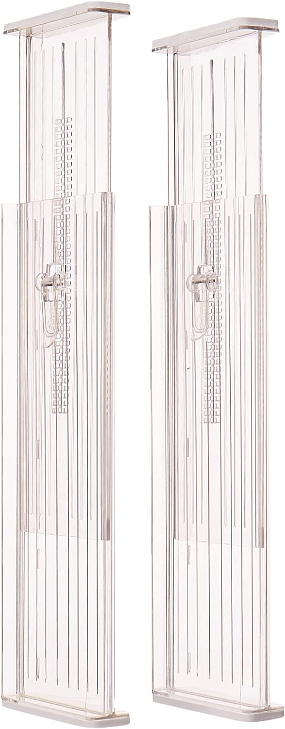 InterDesign Linus verstellbarer Schubladen Organizer, 2er-Set Schubladeneinteiler, durchsichtig & 58