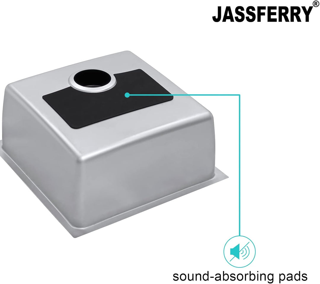 JASSFERRY Küchenspüle 1 Becken Unterbau-Küchenspüle, Unterbauspüle aus Edelstahl Abfluss Rohrsatz, A