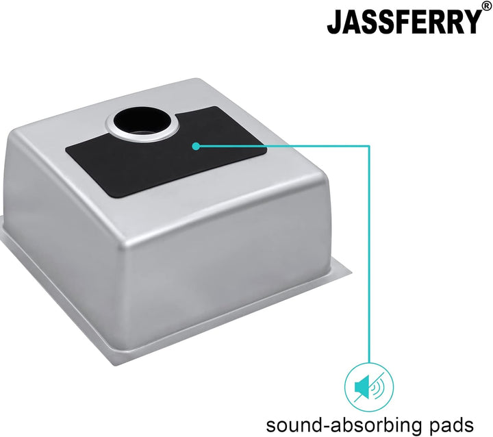 JASSFERRY Küchenspüle 1 Becken Unterbau-Küchenspüle, Unterbauspüle aus Edelstahl Abfluss Rohrsatz, A