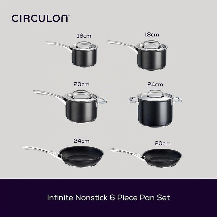 Circulon Infinite topfset induktion 6 teilig - Antihaft-Töpfe und kochtopf set mit Edelstahldeckeln