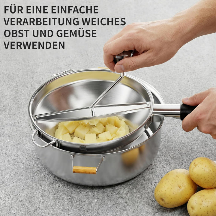Siebeinsatz, Handkurbel für Nahrung, ergonomisches Drehdesign für Tomatensosse und Kartoffelpüree, l