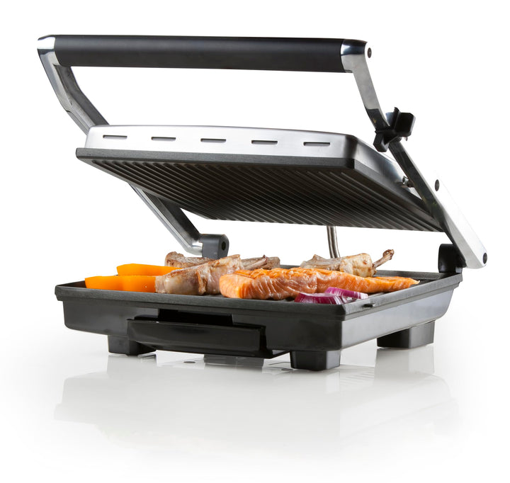 DOMO DO9135G Kontaktgrill - Edelstahl - Ideal zum Grillen von Paninis, Toasts, Fleisch, Fisch und Ge