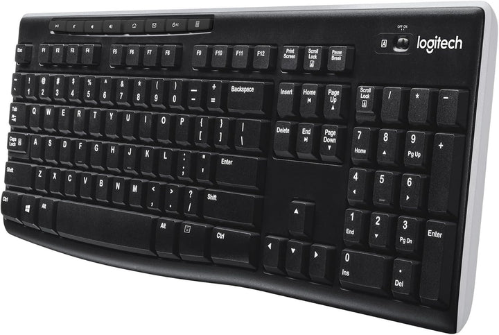 Logitech K270 Kabellose Tastatur für Windows, Belgisches AZERTY-Layout - Schwarz