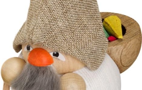 Seiffener Volkskunst - Waldzwerg - Kugelräucherfigur - Räuchermann - Motiv: auf Ski - Grösse: 19cm -