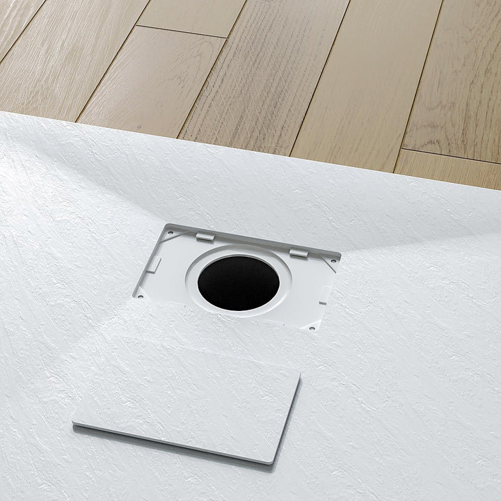 AQUABATOS SMC Duschwanne 100x70 cm Weiss Eckig Quadratisch Duschtasse Duschbecken Brausewanne Brause