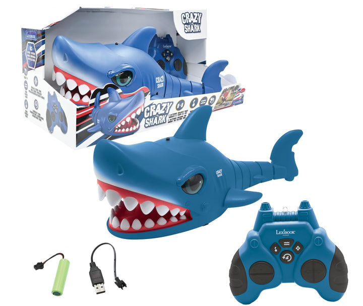 Lexibook - Crazy Shark - Ferngesteuerter Hai, bis zu 5 km/h, automatischer Jagd- und Tanzmodus, Prog