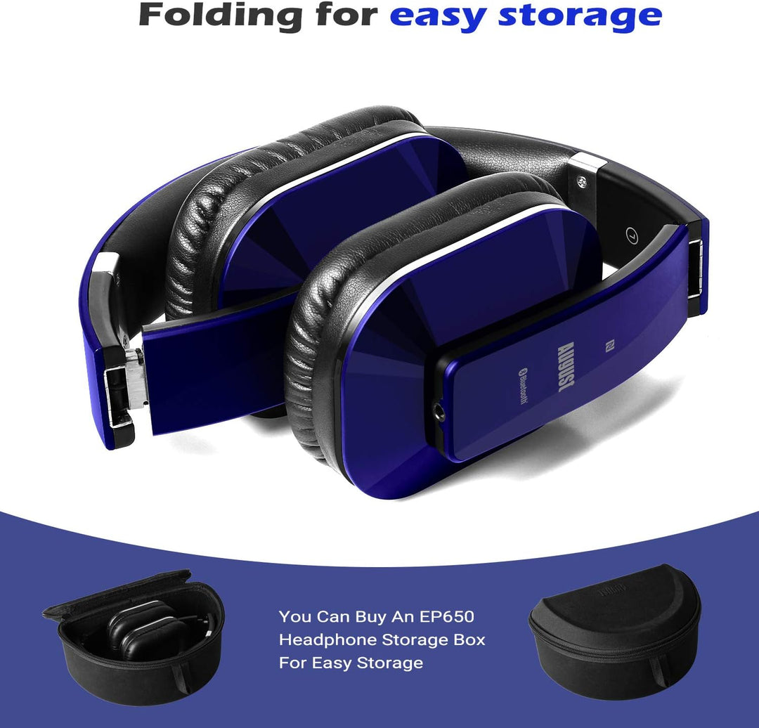 August EP650 - Bluetooth Kopfhörer v4.2 NFC mit aptX Low Latency - Stereo Over Ear Headphones Audio
