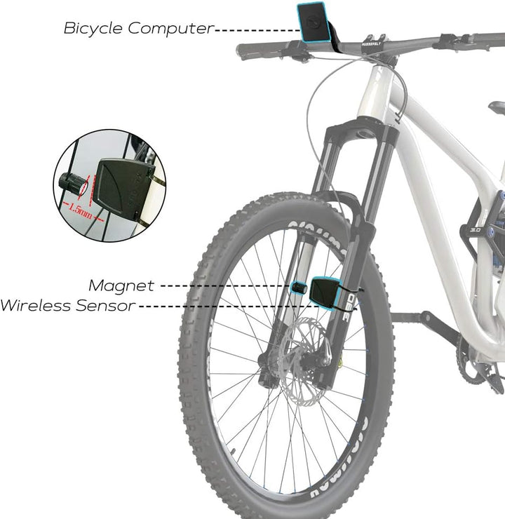 Fahrradcomputer Kabellos Multi Funktionen Bike Kilometerzähler Wasserdicht Grosse LCD-Hintergrundbel