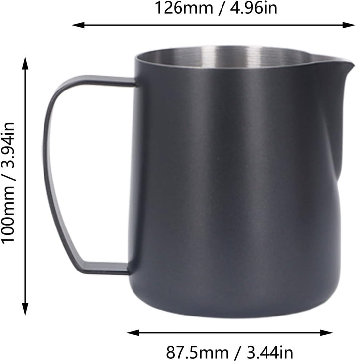 Milchkännchen, 450 Ml, 304 Edelstahl, Milchaufschäumer, Kaffeekaraffe, Cappuccino, Milchaufschäumer,