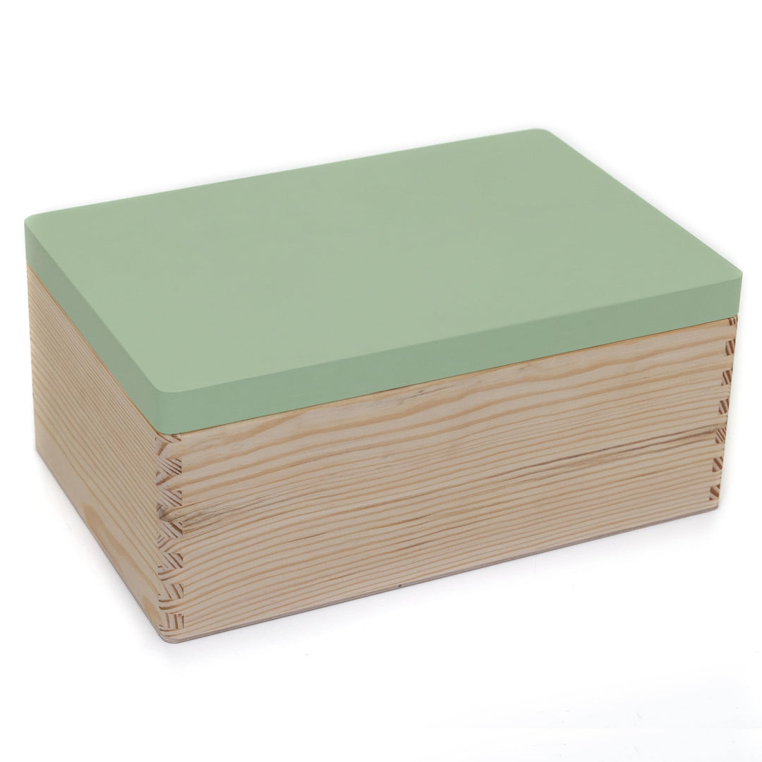 Holzkiste 30 x 20 cm Aufbewahrungsbox Erinnerungskiste Kiste Holz Deckel (Grün), Grün