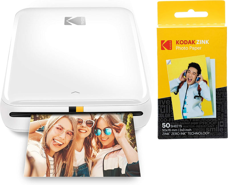 KODAK Step Drucker Drahtloser mobiler Fotodrucker + Kodak Zink Photo Paper, 50 x 76 mm, Sofortbildfi