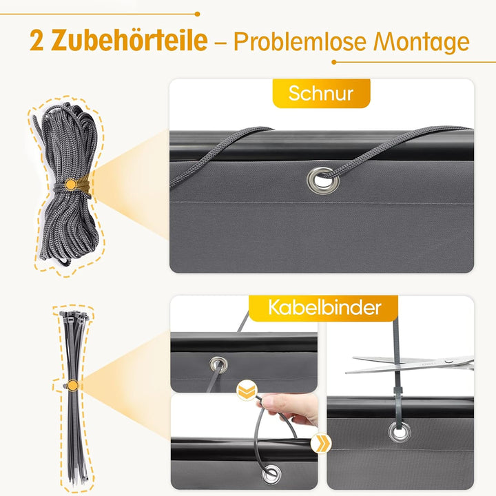 Sunula Balkon Sichtschutz Blickdicht 90x600cm, PES Balkonverkleidung Windschutz Ohne Bohren, Balkons